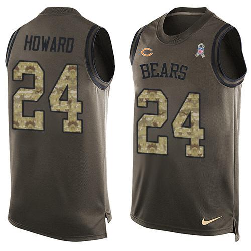 Nike Bears #24 Jordan Howard Green Men's Stitched NFL Limited Salute To Service Tank Top Jersey - Click Image to Close